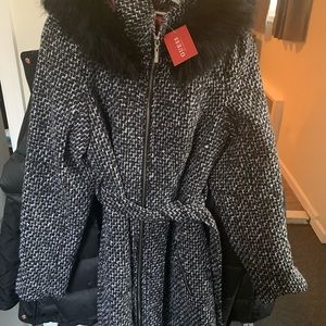 NWT-Guess Peacoat tweed with belt